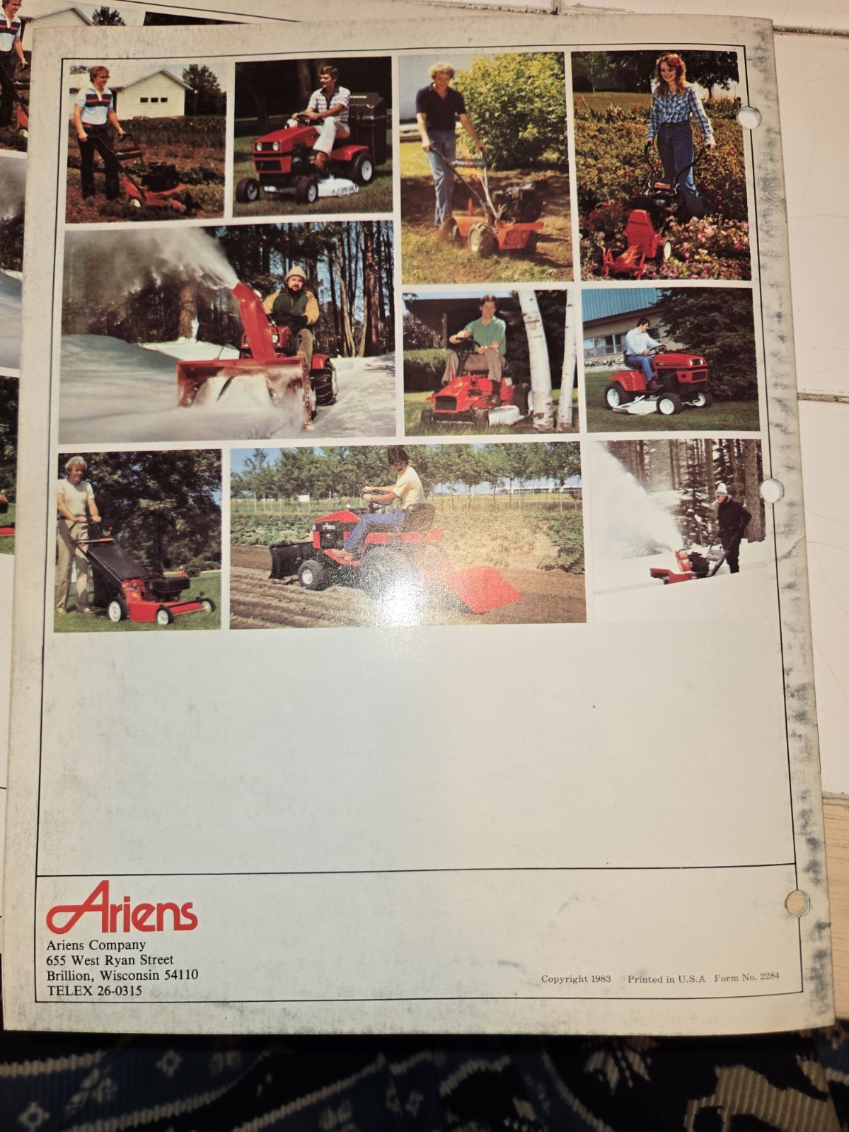 2 1983 ARIENS DEALERSHIP ADVERTISING BROCHURES SNO-THRO TRACTORS & SNO-THROS