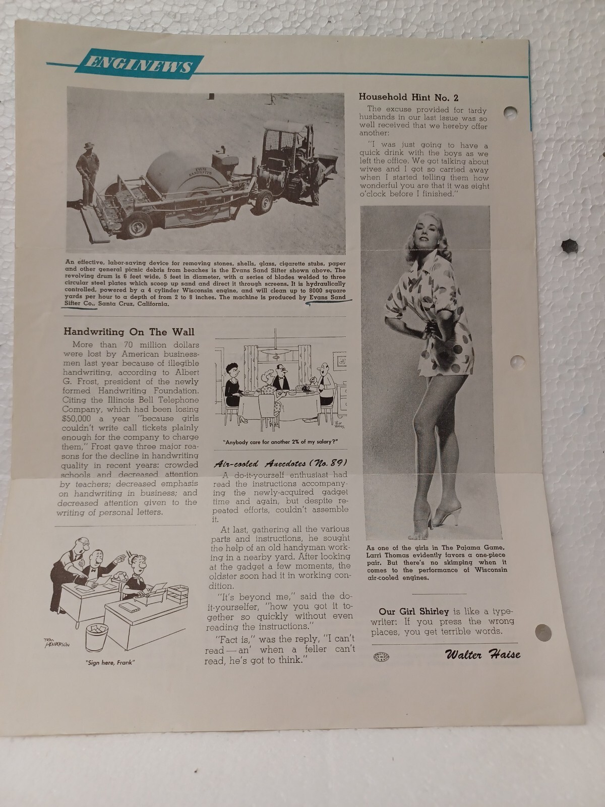 Wisconsin Motor Corporation ENGINEWS may 1957 Heavy-Duty Air-cooled Engines