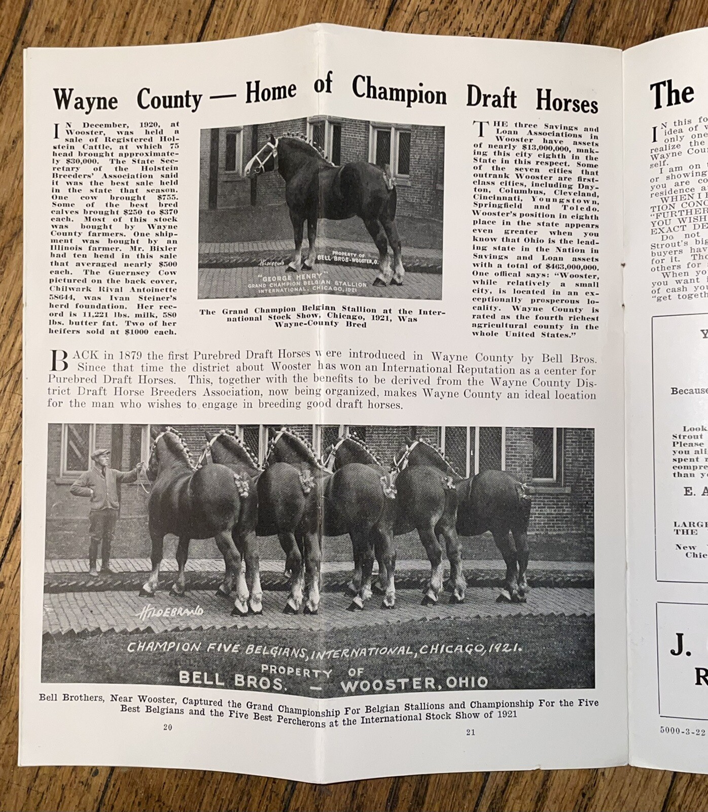 Antique Brochure Wooster Wayne County Ohio JC McIntire For EA Strout Farm Agency