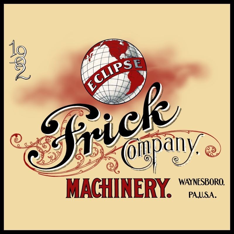 1902 Frick Eclipse Machinery, Waynesboro PA NEW Sign: 40″ Dia. Square USA STEEL