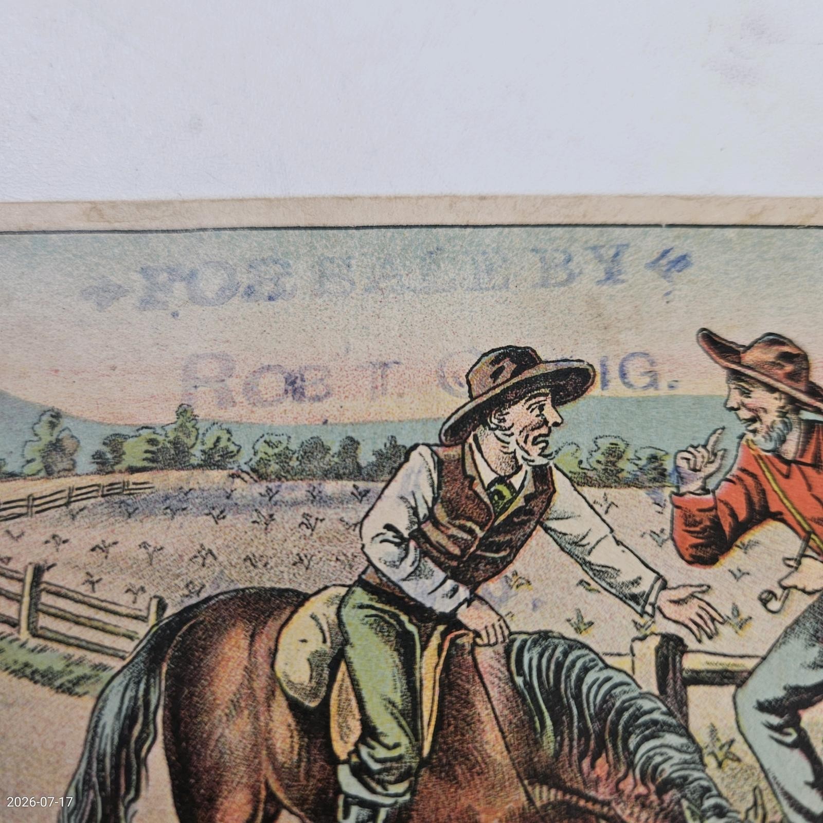 Vtg Victorian Trade Card Tait Wire Check Rower Agricultural Rob T Craig 5.5″