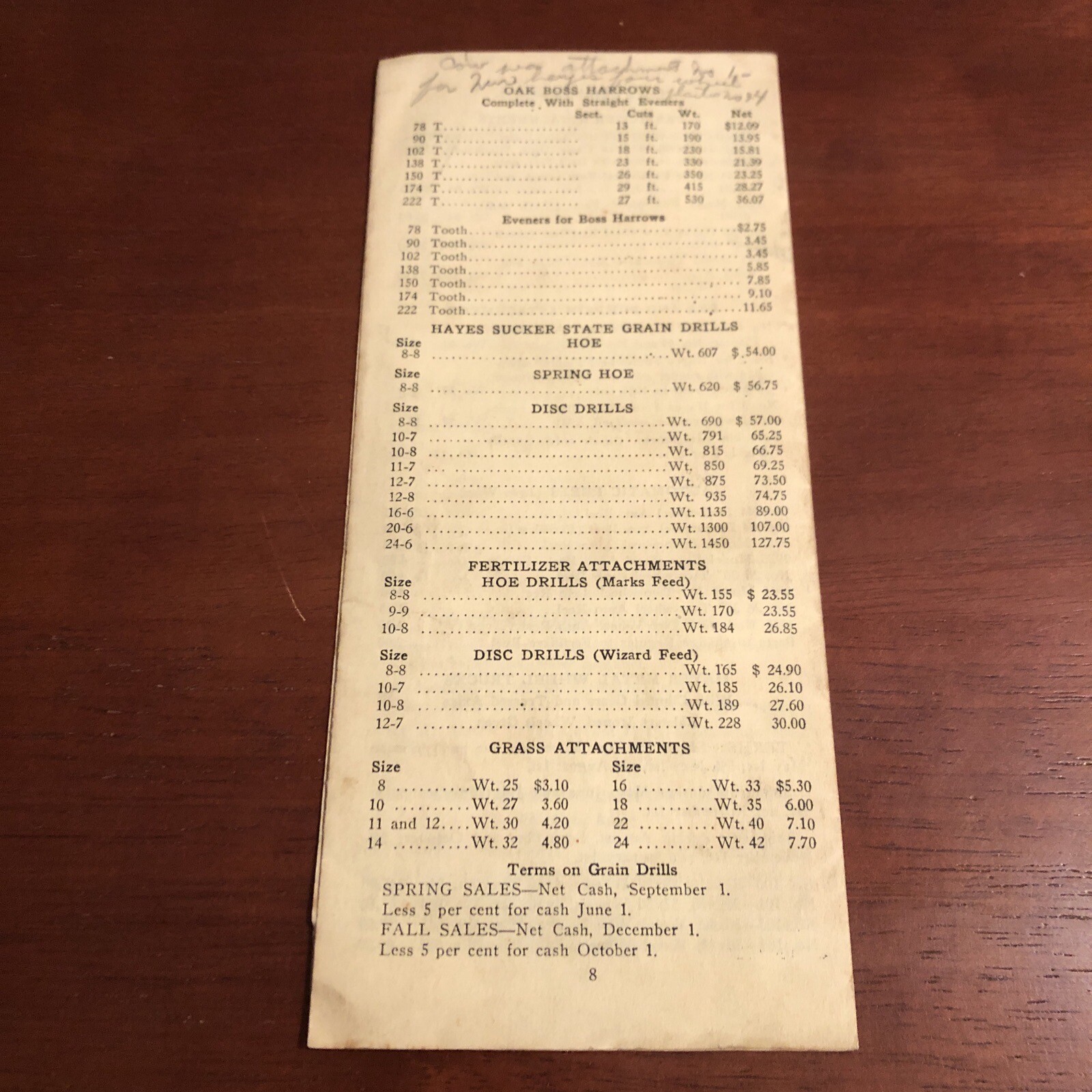 1926 HAYES FARMS TOOLS Dealer’s Price List No 56 ~ Pump ~ Galva, IL ~ AUTHENTIC!