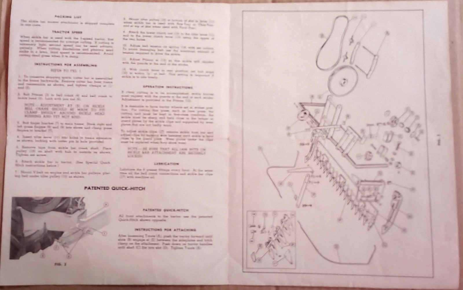 1950’s Montgomery Wards Sickle Bar Attachment Brochure