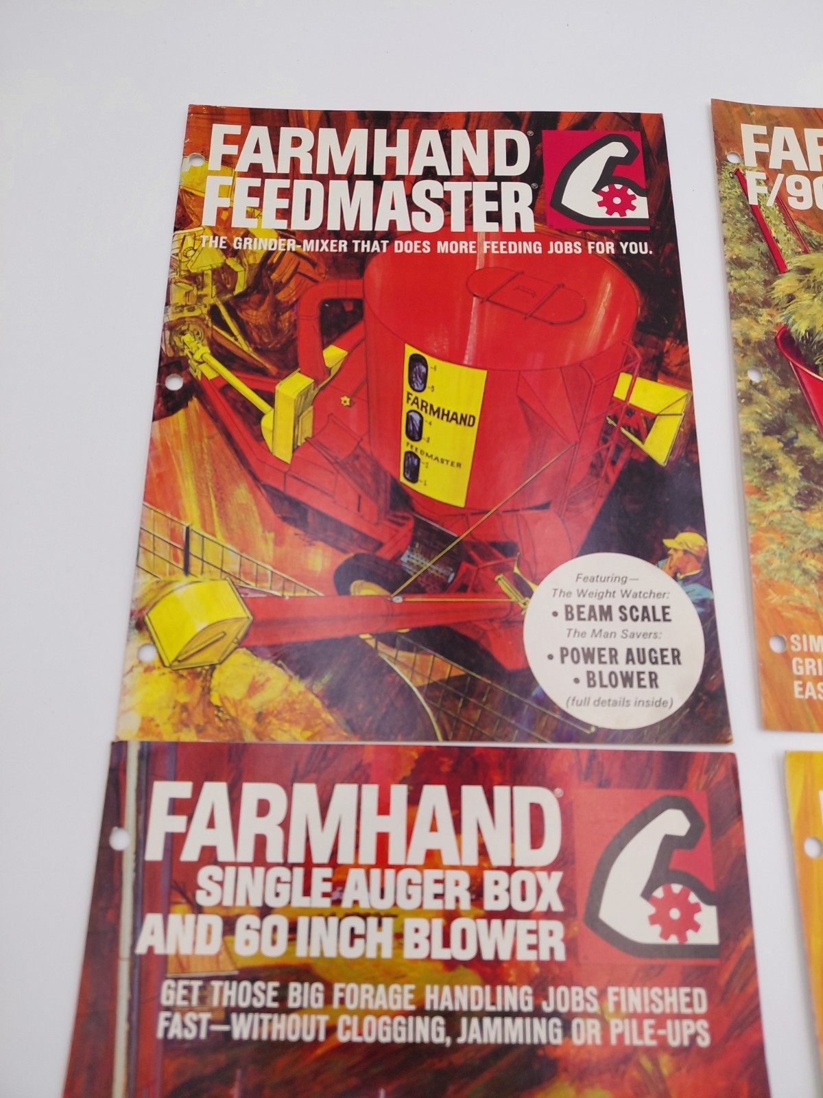Lot Of 4 Vintage Farmhand Brochures- Blower- Loaders- Grinder- Feed Master