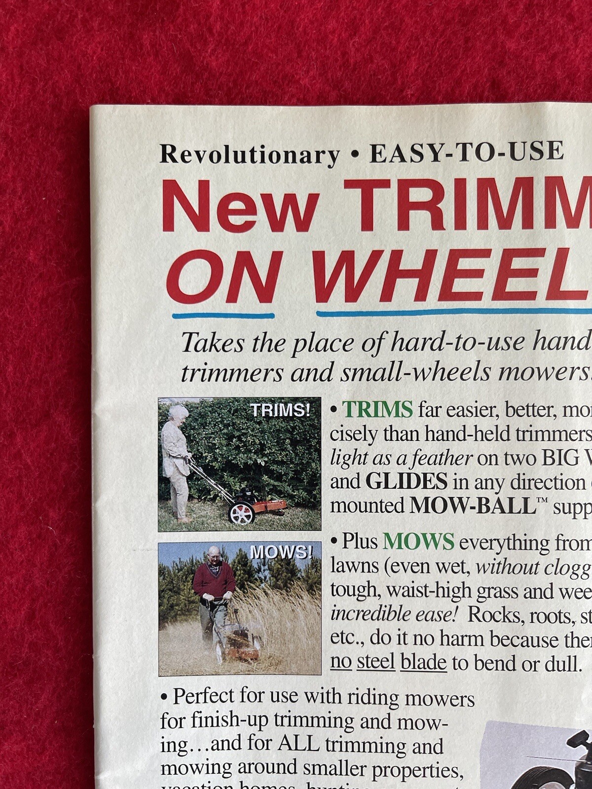 Vintage 1998 Print Ad DR Trimmer On Wheels Advertisement