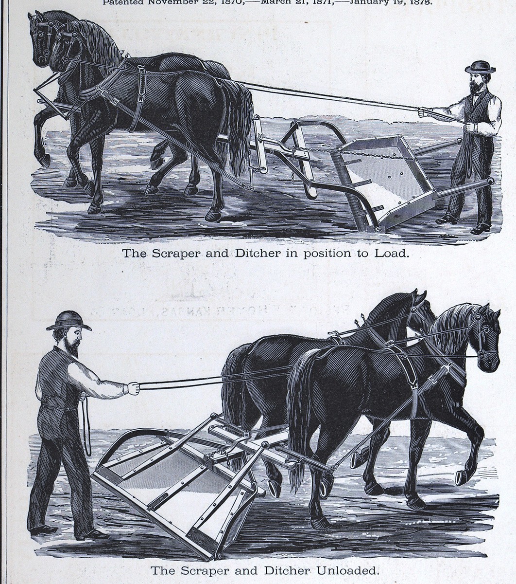 1876 Illinois Atlas Ad Pring Chicago Scraper & Ditcher Company Road Grading