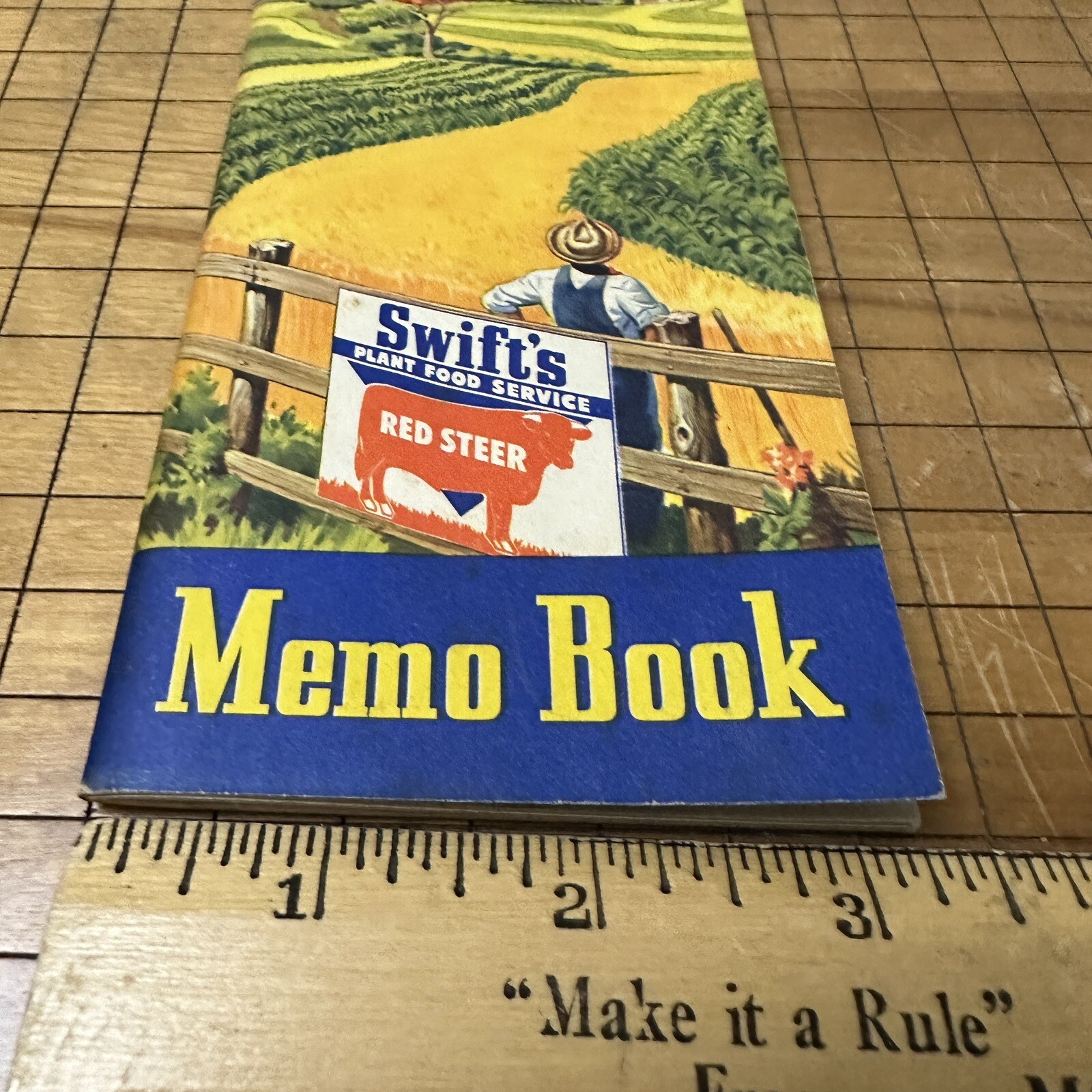 Vintage Advertising Swift’s Plant Food Service Red Steer Memo Book
