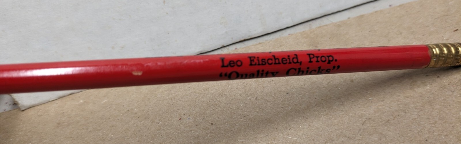 Vintage Leo’s Hatchery Leo Eischeid, Prop. Elgin NE Pencil Quality Chicks Feeds