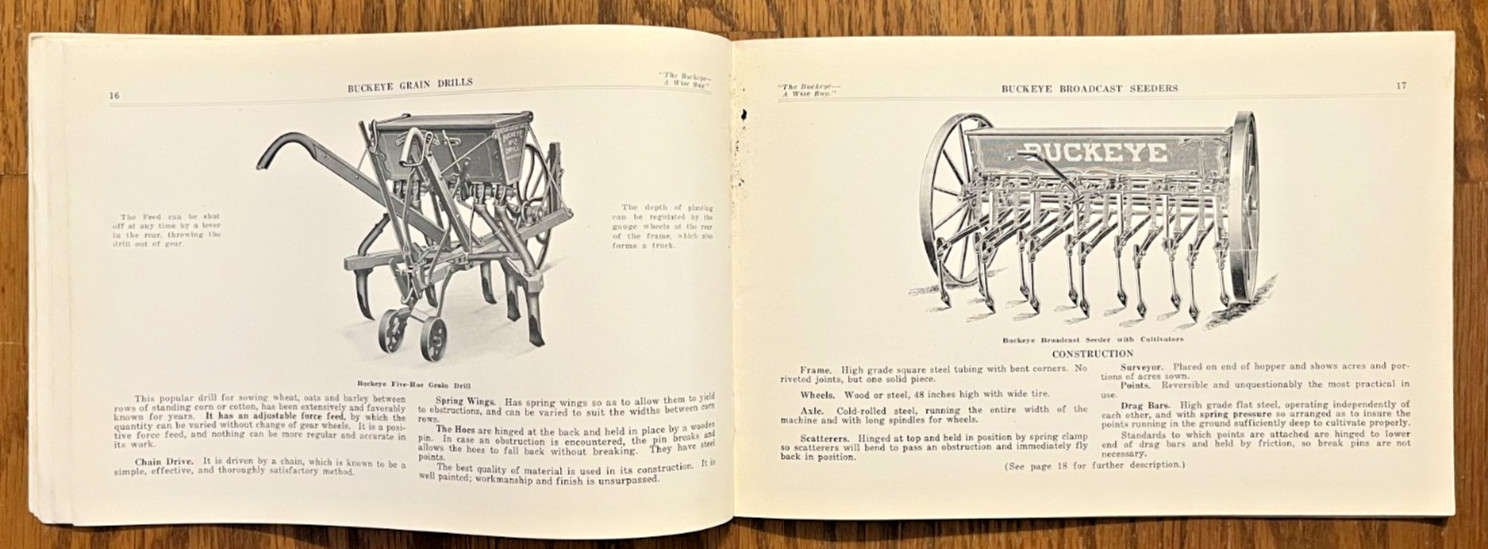 Buckeye Grain Drills Grass Seed & Fertilizer Sowers American Seeding Machine Co