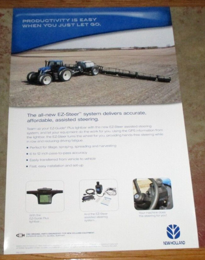 New Holland “EZ Steer” with TG255 Tractor Poster 23″x36″ 2015 2005 NH ORIGINAL!