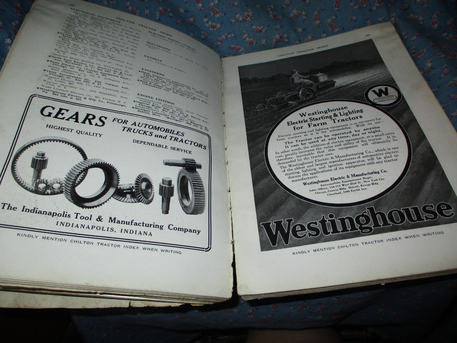 Chilton Tractor Index Pages 163-450 Unknown Date Very Early Rough Condition