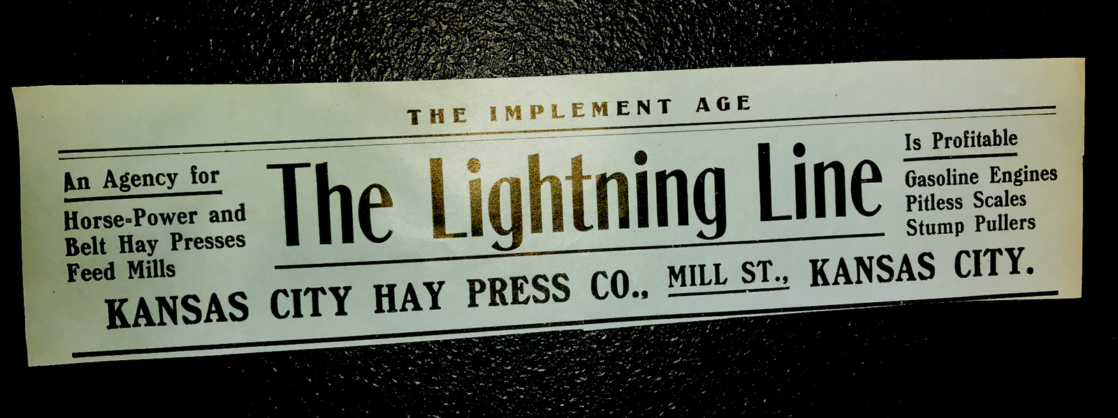 1907 Kansas City Hay Press Co Farm Advertising