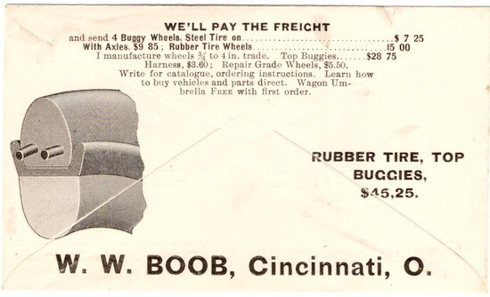 1890’s Wm. W. Boob, Mfg of Wheels, Gears, Buggies/Flyers, Add Sheets, Catalog 17