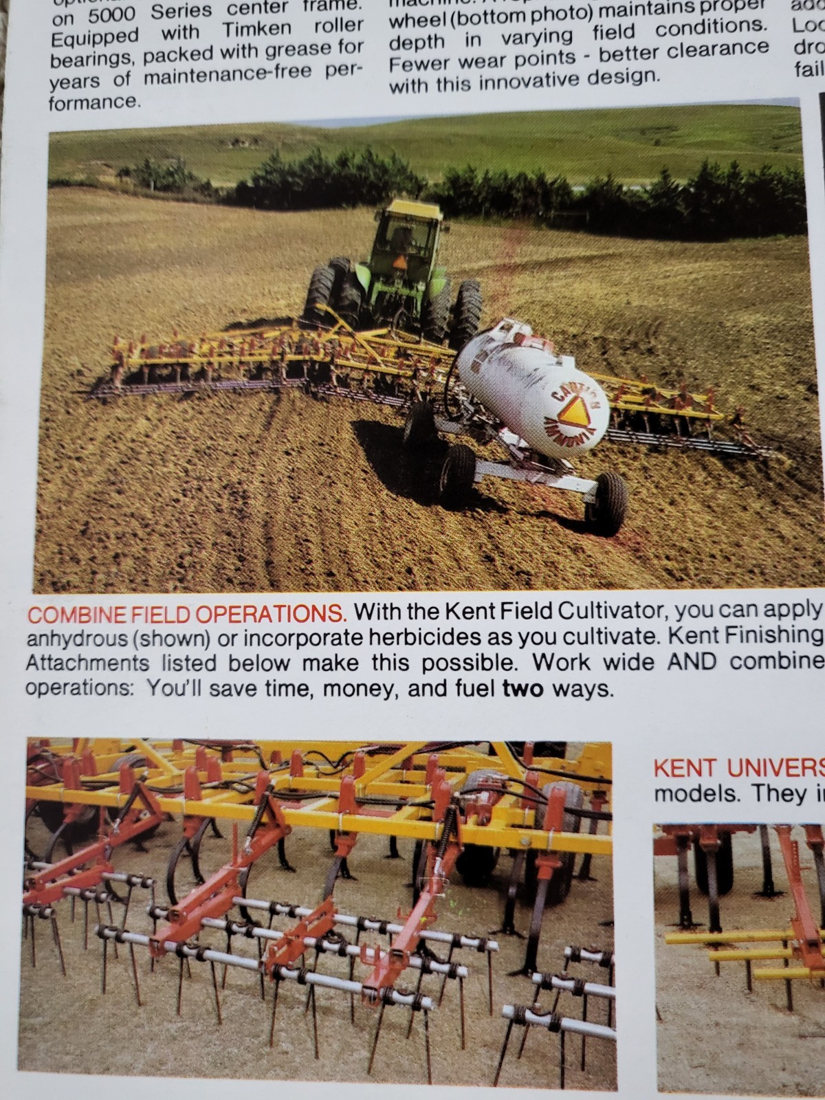 1970s Kent 4000 5000 6000 7000 Series Field Cultivators BROCHURE John Deere IH