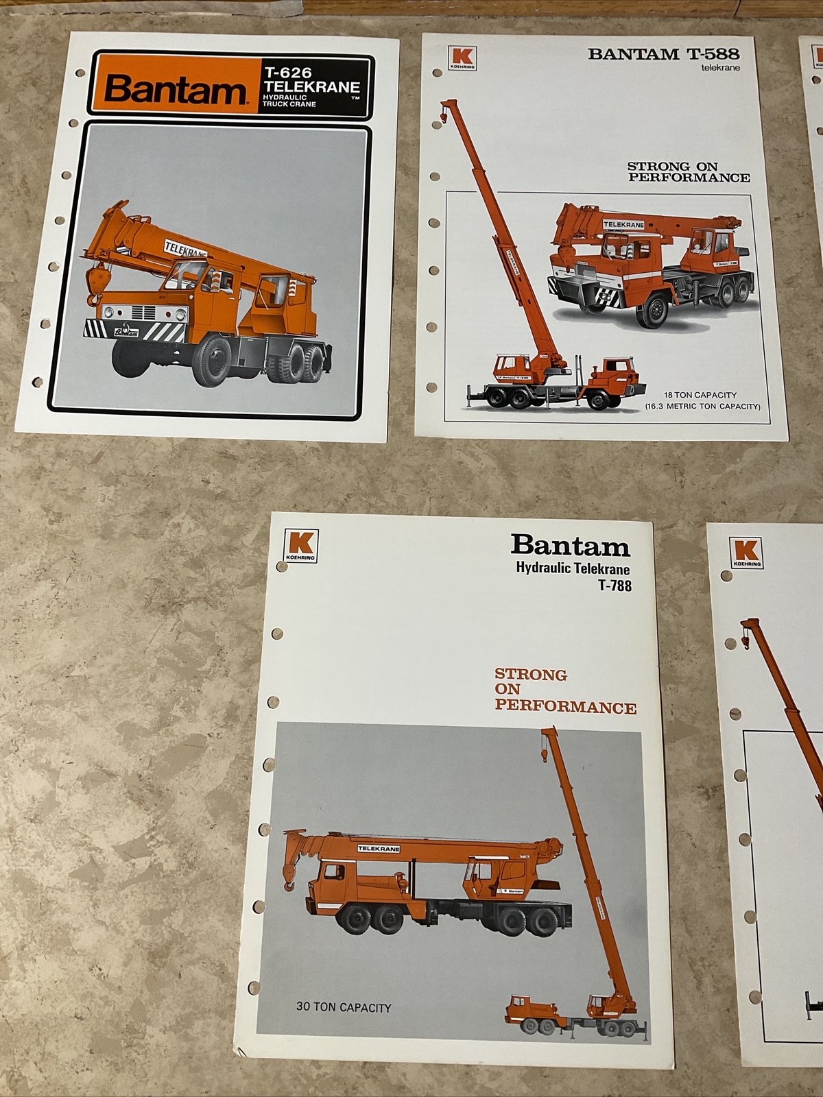 Lot Of Bantam, Koehring Telekrane, Telekruiser, Aquakrane Literature, Brochures