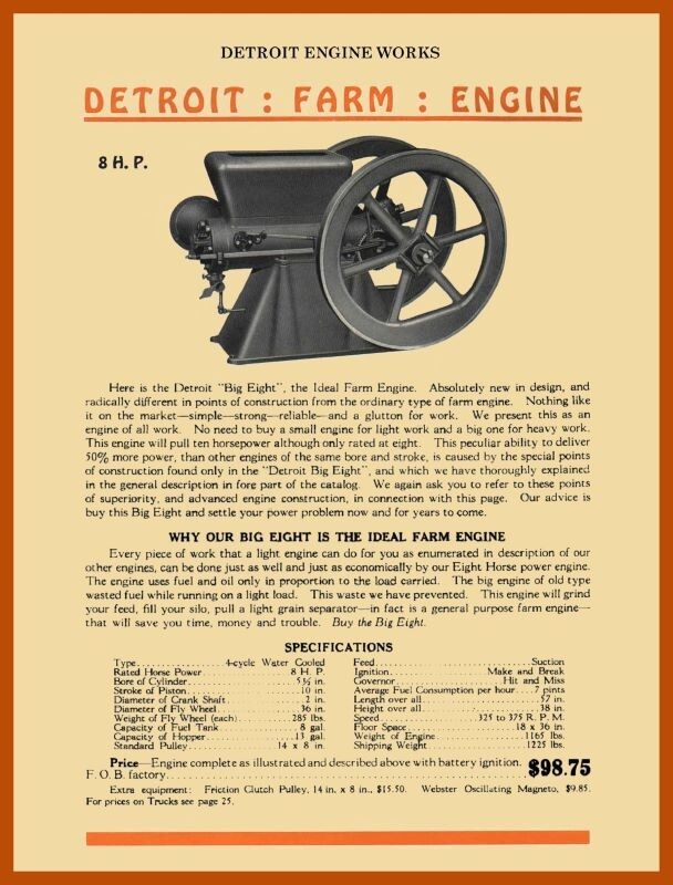 Detroit Engine Works Gas Engine NEW METAL SIGN: 12×16″ & Free Ship
