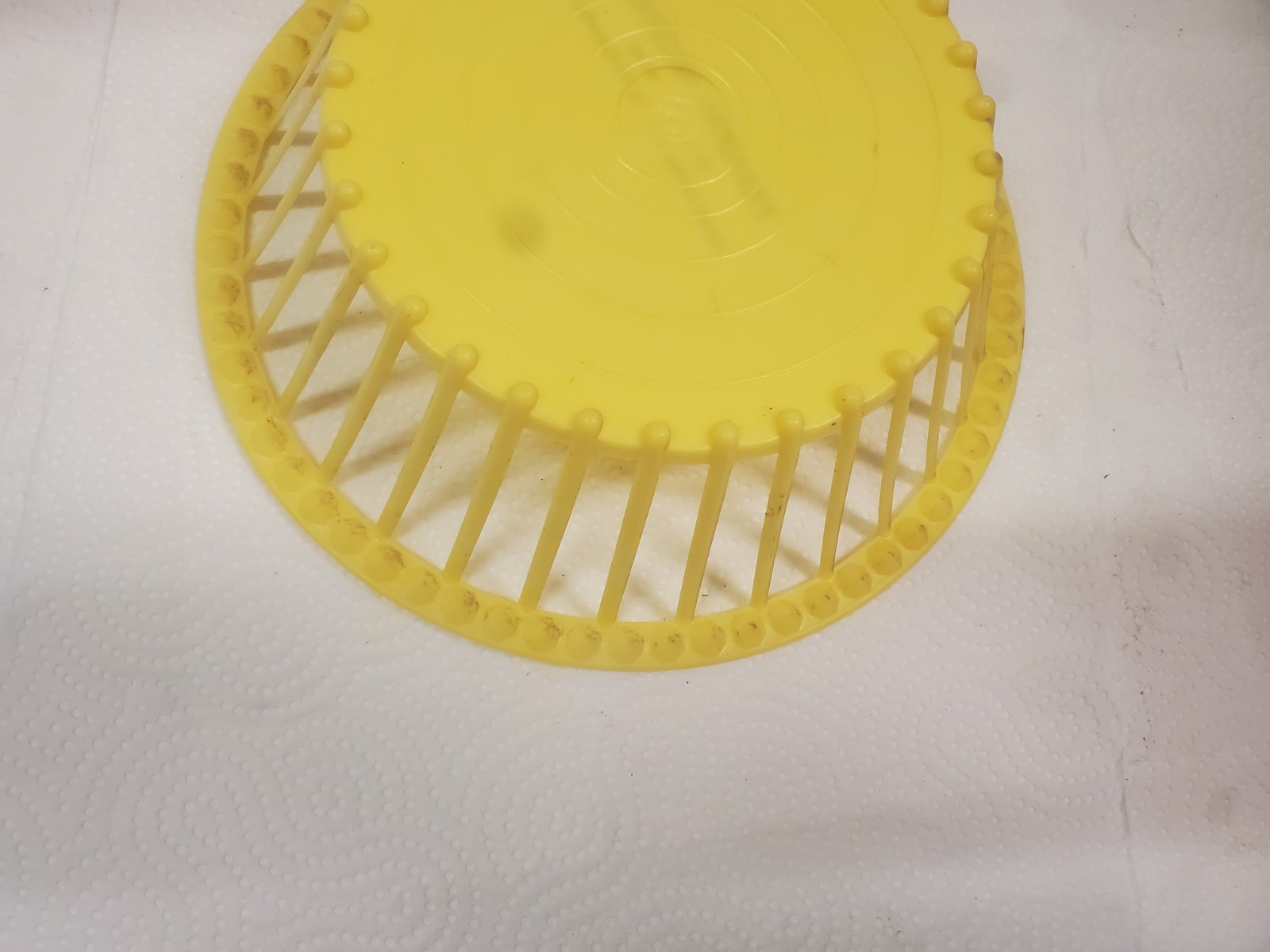 9″ Yellow Plastic Basket Farmers Produce Kanawha Iowa Harold Assink Chicks Feeds