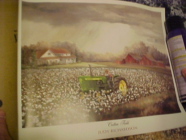 14″ X 17″ JOHN DEERE COTTON FIELD COLOR PRINT BY JUDY RICHARDSON NEW ******