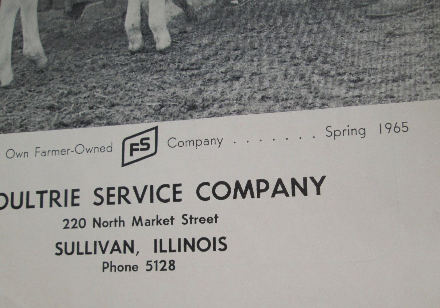 1965 FS Farmers Service Company Moultrie County IL. Patron’s Guide Advertising