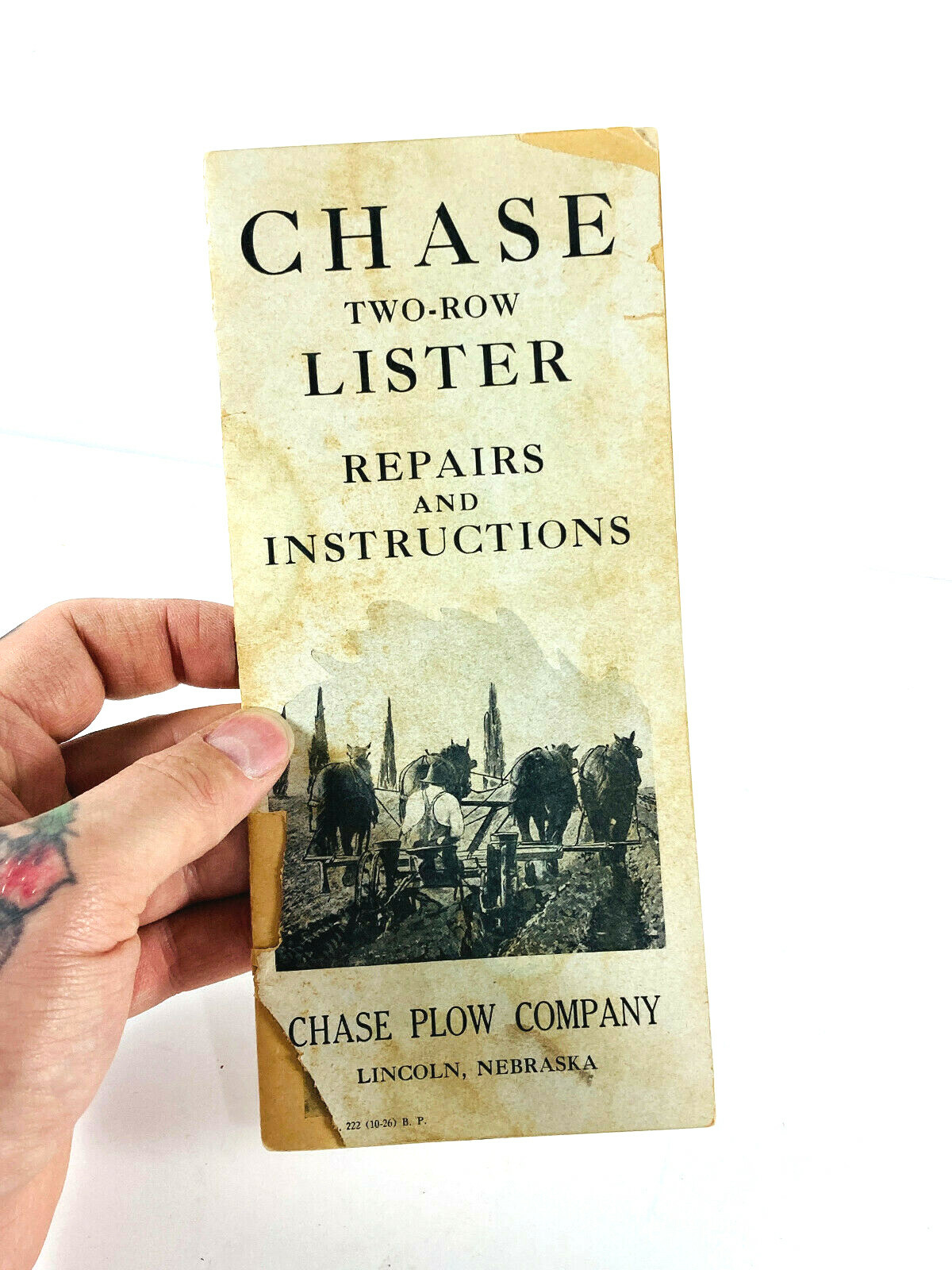 RARE 1920’s Chase Plow Co. Lincoln Nebraska NE advertising brochure