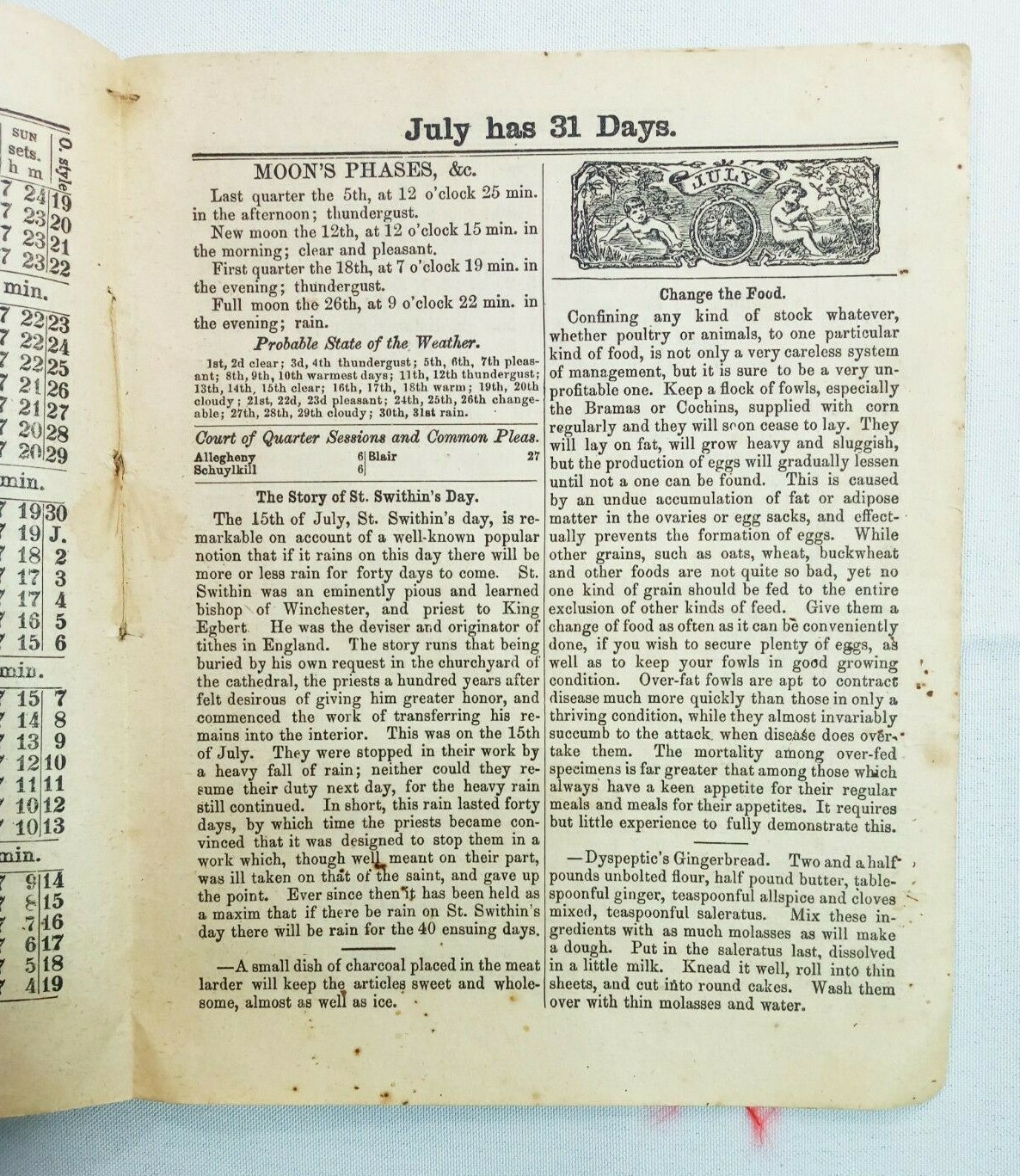 Vintage 1885 John Bear Baer’s Agricultural Almanac Antique Farmers Lancaster PA