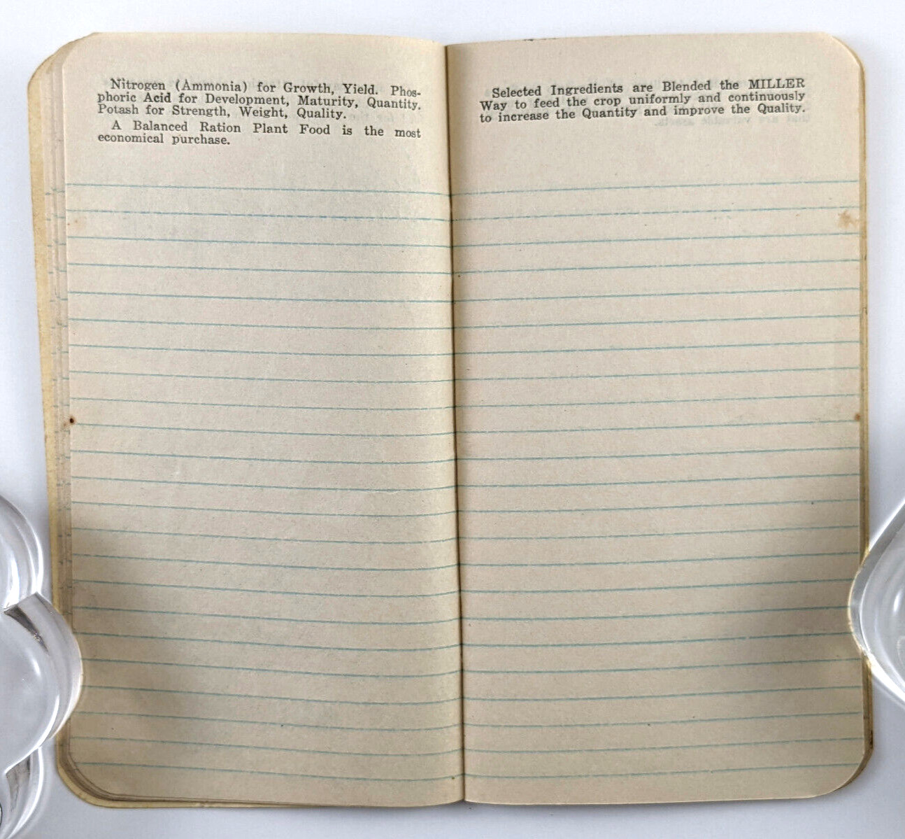 Vintage Advertising Notepad Miller Fertilizer Co Baltimore MD 1930