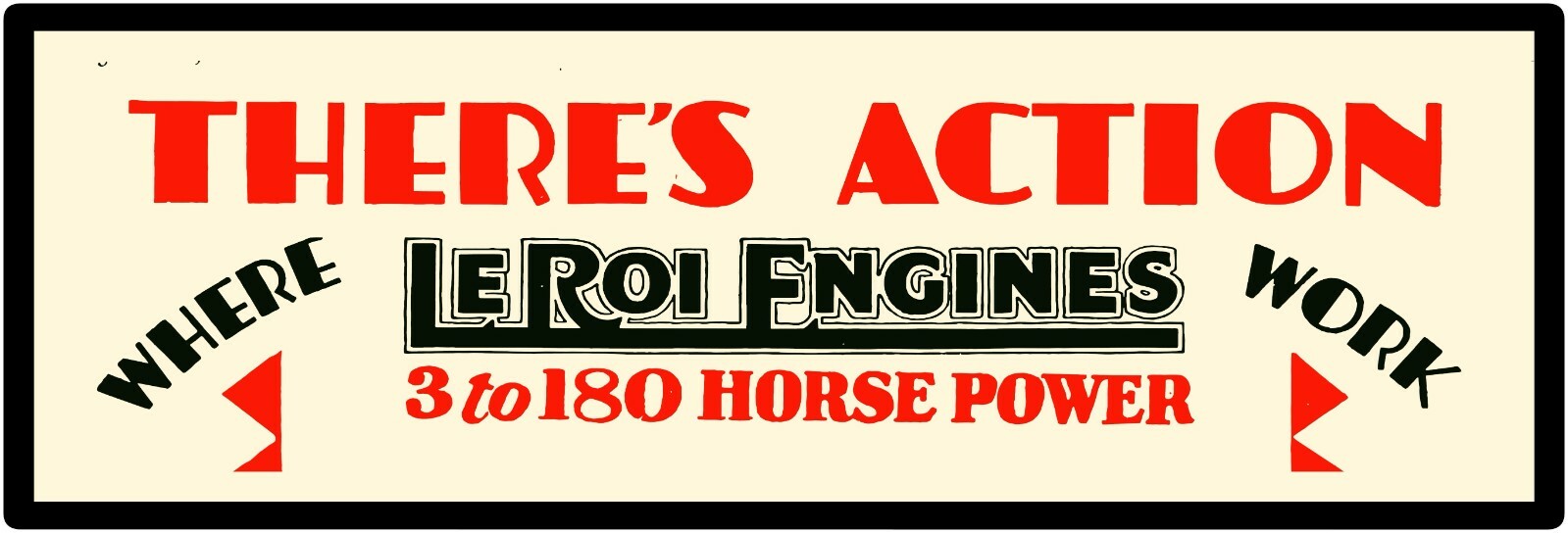 Le Roi Engines Marquee Style Sign, 12″ x 36″ USA STEEL XL Size – 4 POUNDS