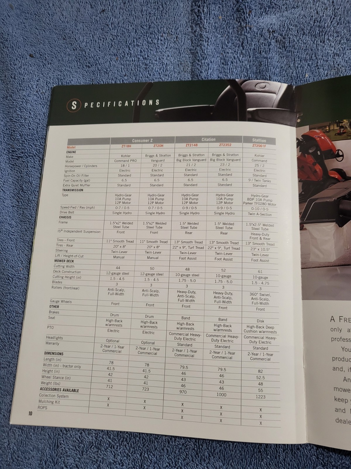 Simplicity 20005 Zero Turn Riding lawn Mowers BROCHURE Stallion Citation Z ZT