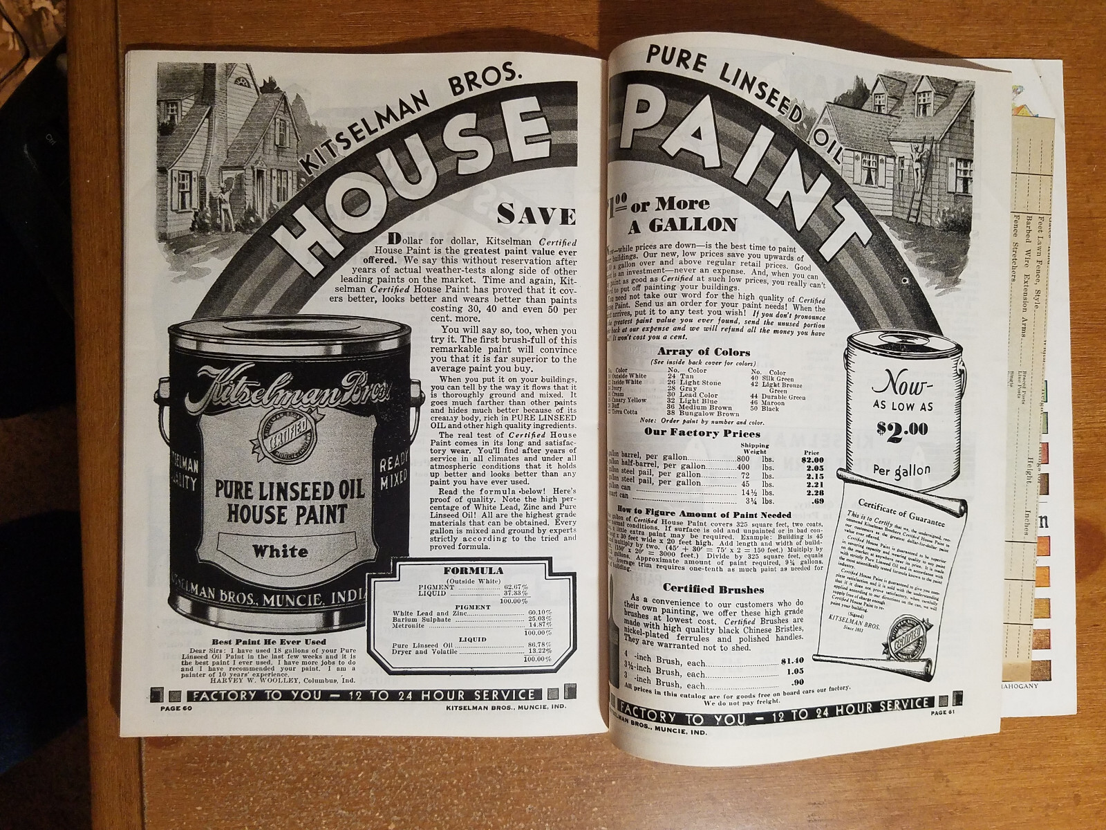1926 Kitselman Fence Catalog & Order Form: Fence, Gates, Posts, Barbed Wire