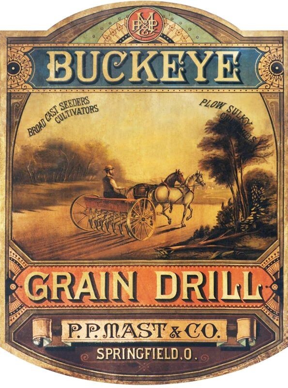 Buckeye Grain Drill of Springfield, OhiO NEW Sign 28″ Tall Diecut USA STEEL