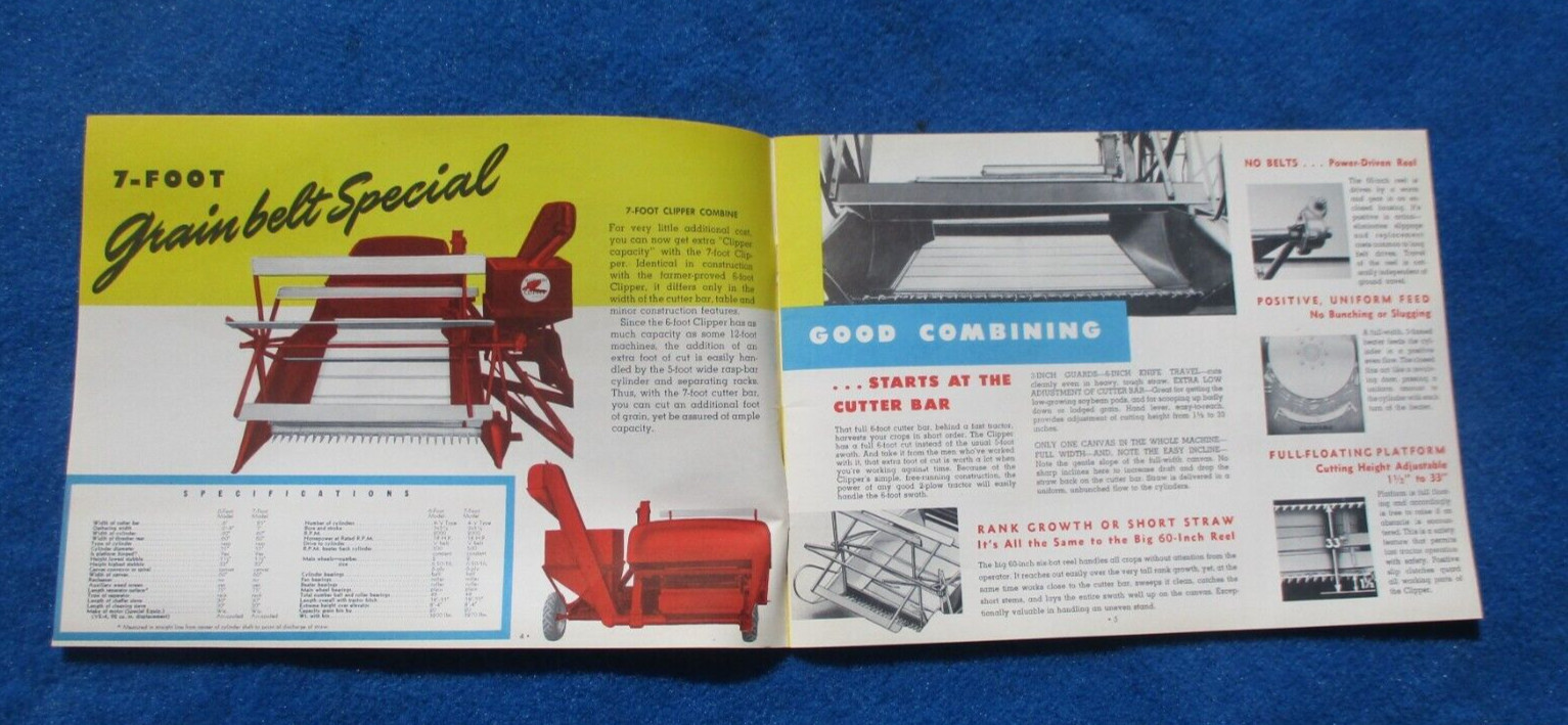 Massey Harris 1950’s Combine Sales Booklet Many Full Color Pages Original NOS