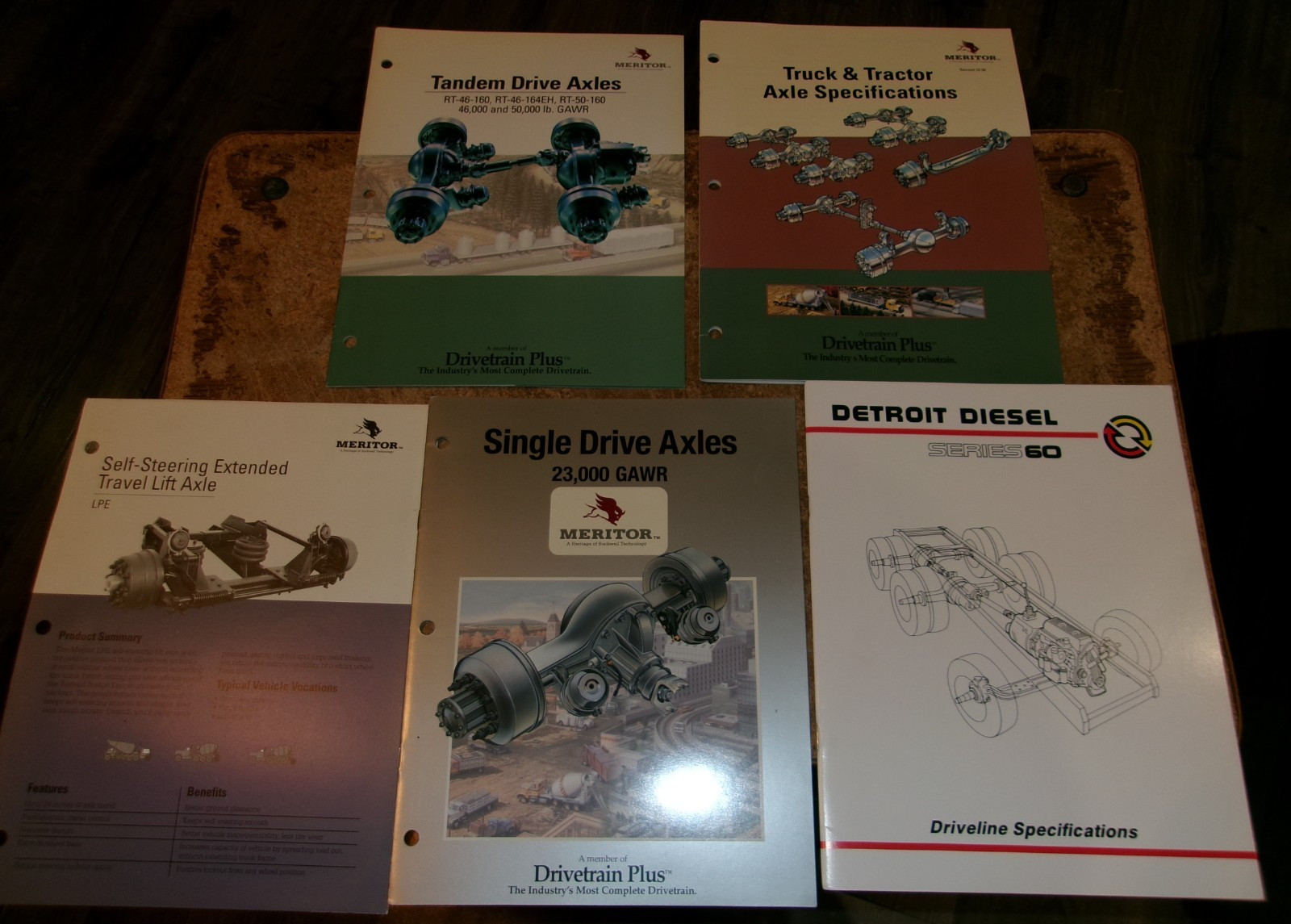 5-lot 1990’s assorted truck driveline brochures in good shape used