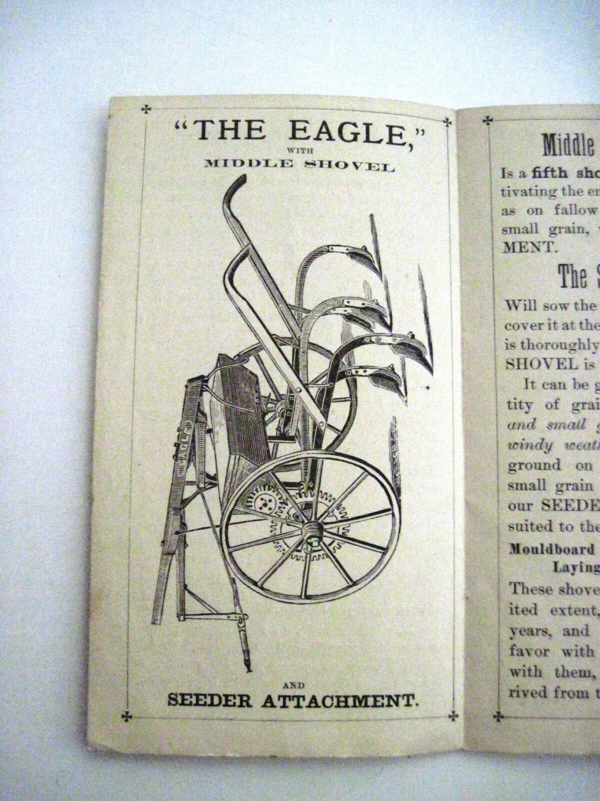 1880 Pull-Out Advertising Brochure for “Eagle Cultivator” w/ Great Pictures *