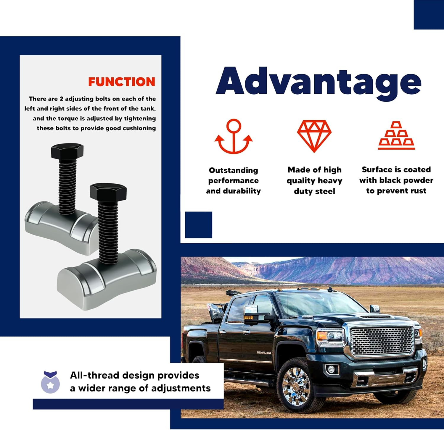 Torsion Bar Adjustment Bolt and Lock Nut Fit for Chevrolet Silverado Tahoe GMC