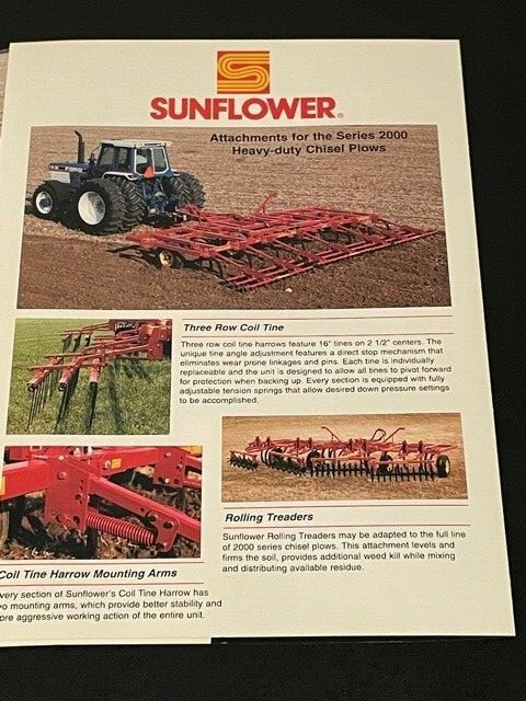 Sunflower Series 2000 Chisel Plow & 4200 Coulter Chisels Dealer’s Brochure