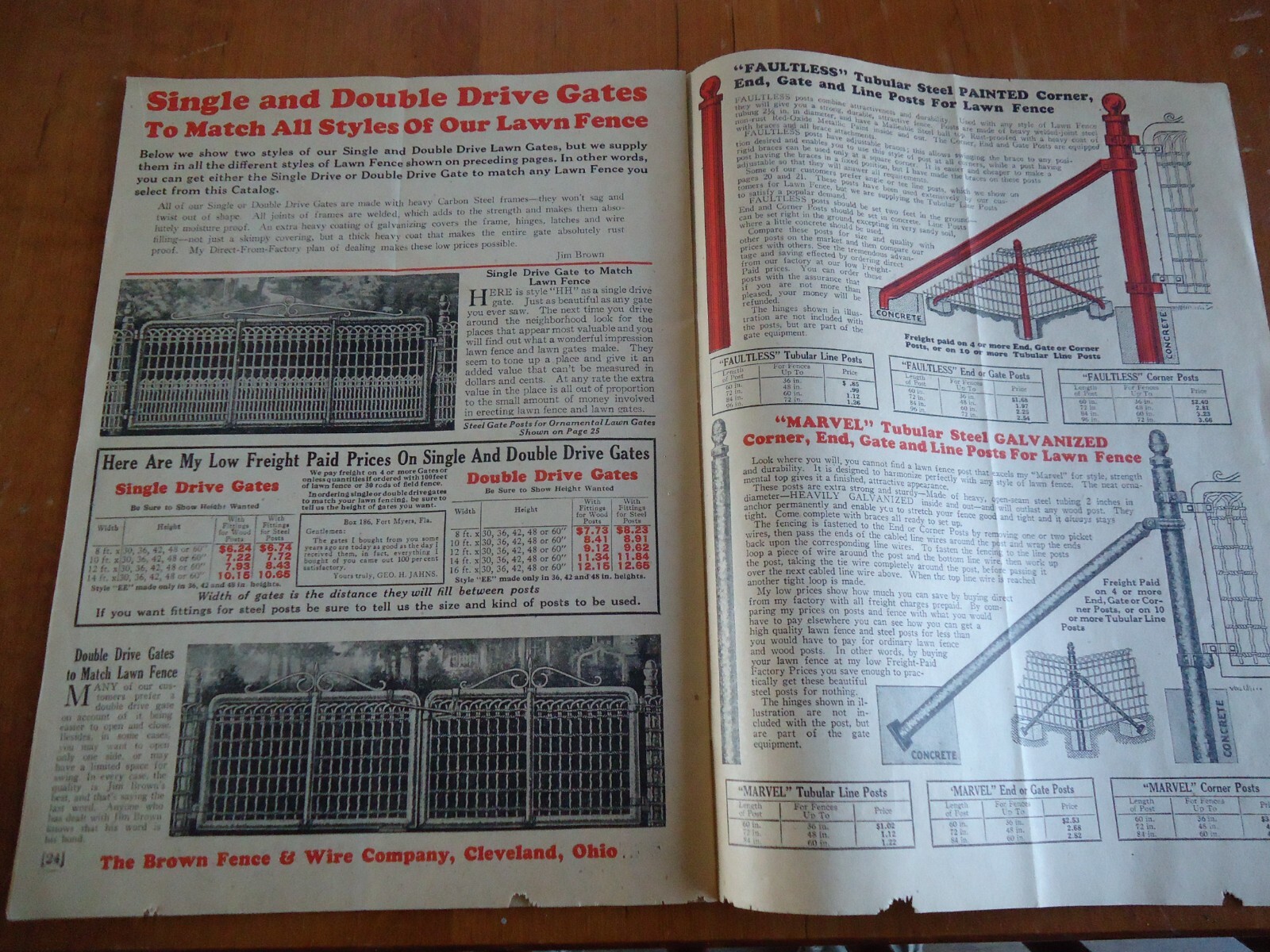 Antique catalog Jim Brown’s farm Barbed Wire , Fences , Gates , Paints ,Barn