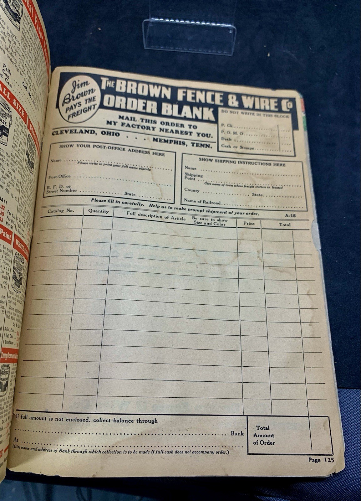 JIM BROWN’S 1935 BARGAIN BOOK – THE BROWN FENCE & WIRE CO.- Catalog
