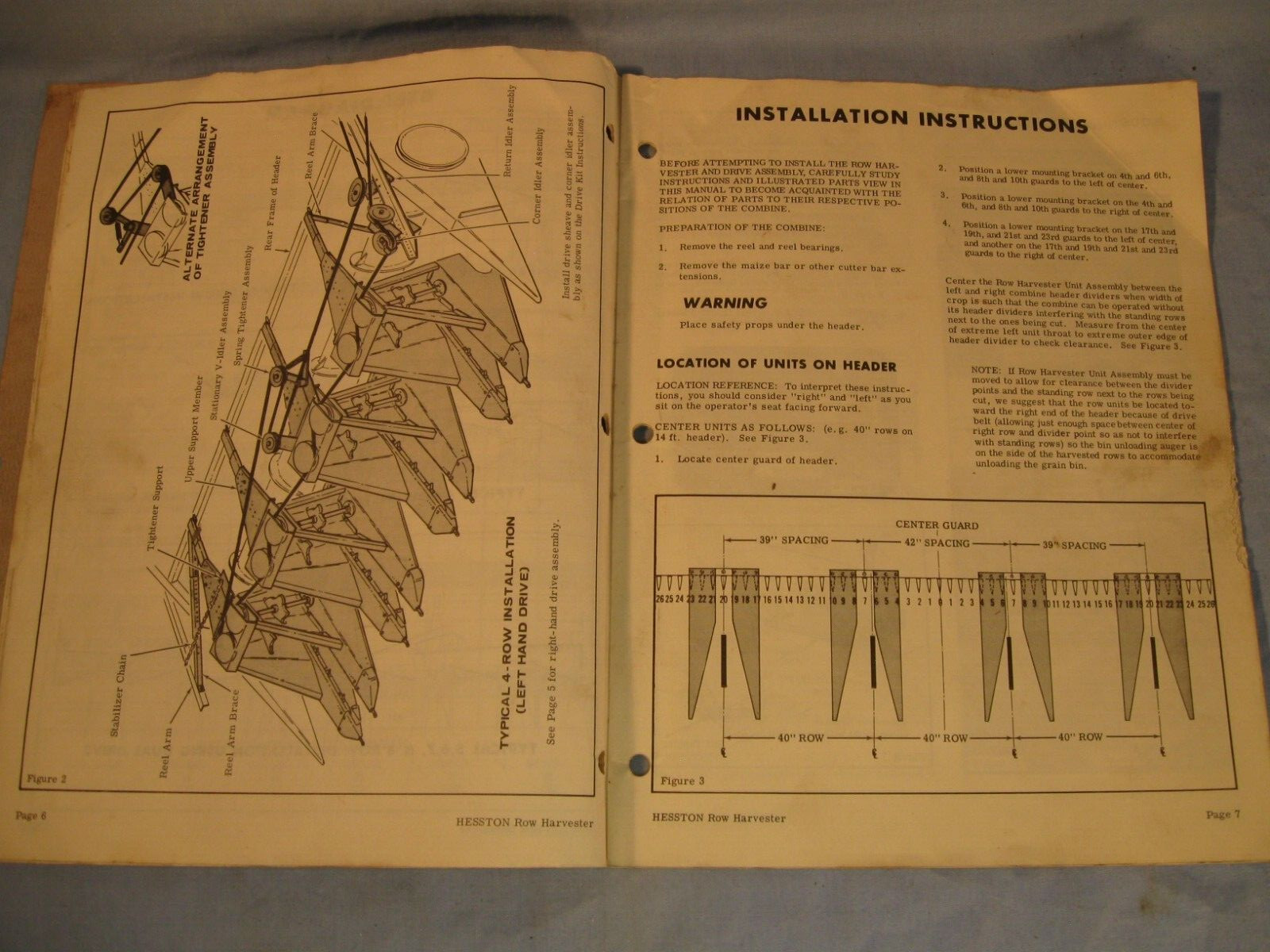 Vintage Operator’s & Owner’s Manuals for the Hesston Row Harvester