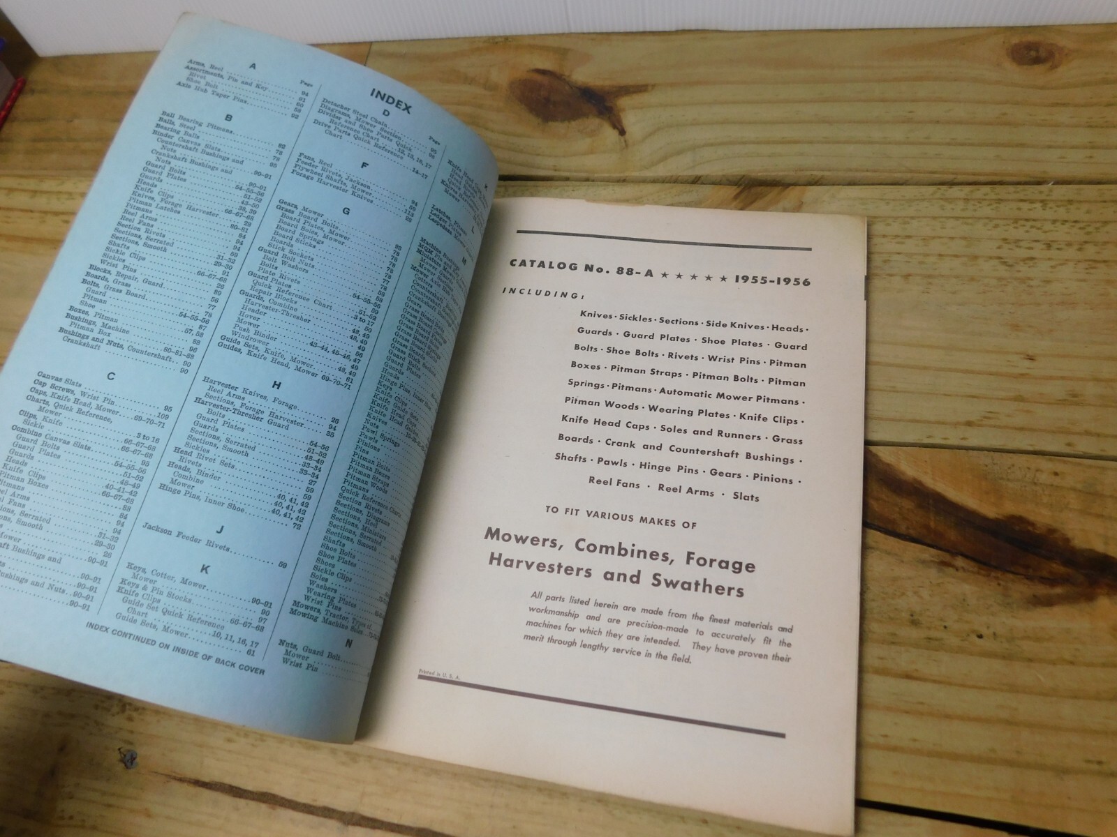 1955-56 R. HERSCHEL MANUFACTURING CO. Repair Parts Catalog 88A Paducah Iron Co.