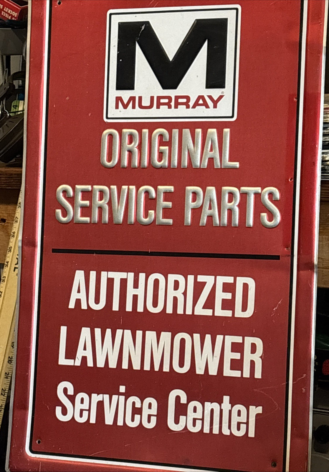Vintage Original Murray Lawn Mower Wall Decor Sign – 18″x30″ – Collectible Shop