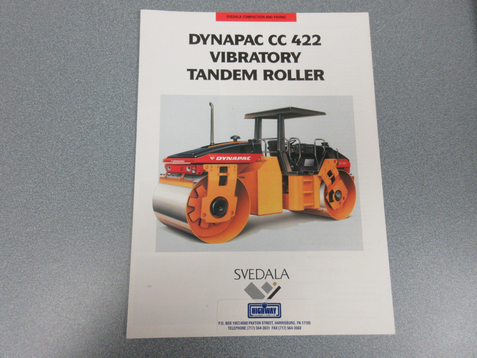 Dynapac CC422 Roller Compactor Brochure 4 Page