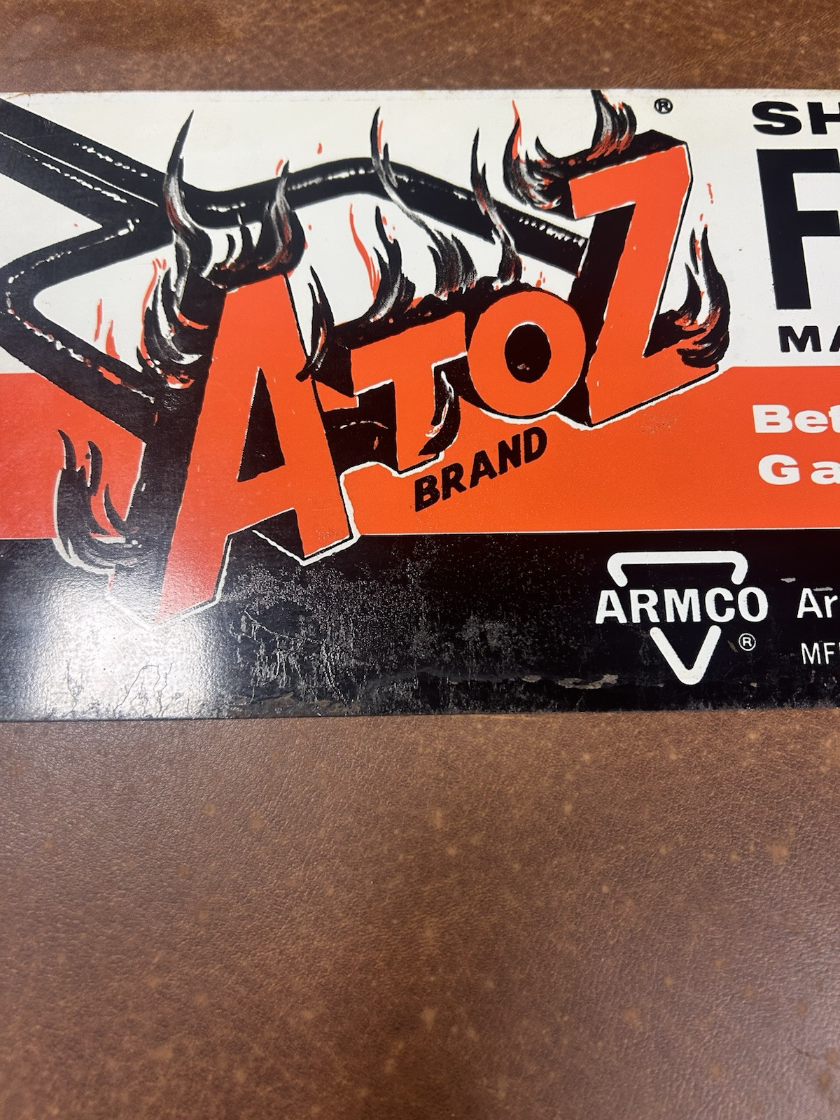 Original A to Z BRAND SHEFFIELD FENCE SIGN Double Sided 70’s 80’s NOS