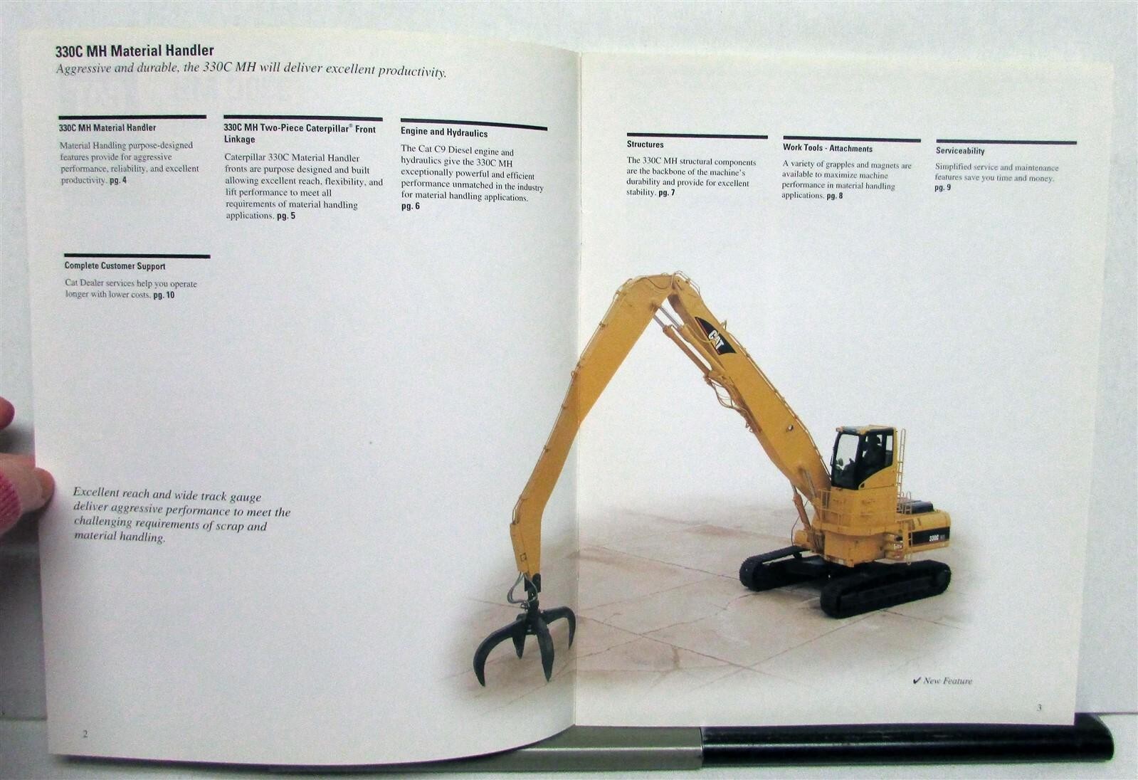 2003 Caterpillar 330C MH Material Handler Specs Construction Sales Brochure