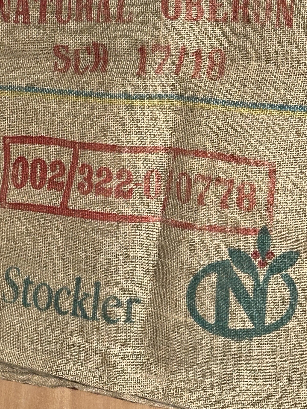 Vintage Large JUTE Bean Bag ~ CAFE’S DO Brasil ~26″ X38″~ Advertising