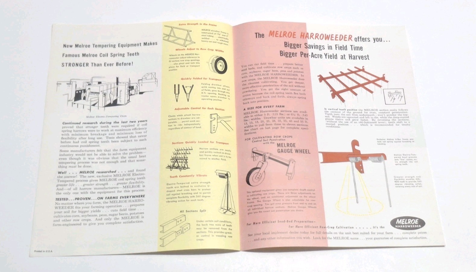 Melroe Manufacturing Co Harrowfeeder Gwinner North Dakota 1970s Tractor Brochure