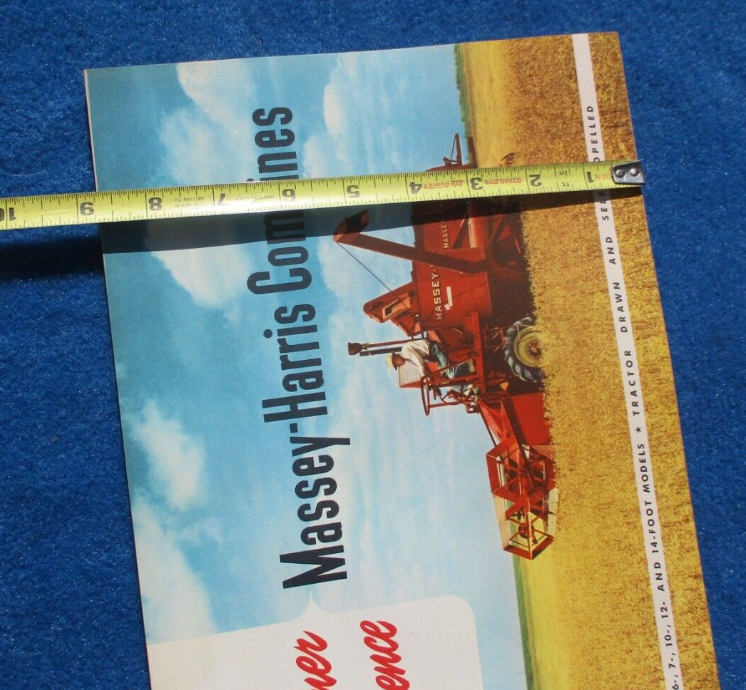 Massey Harris 1950’s Combine Sales Booklet Many Full Color Pages Original NOS