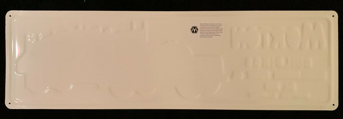 37″x11″ Interlocking Fence Co. / Morton Buildings Vintage-Looking New Metal Sign