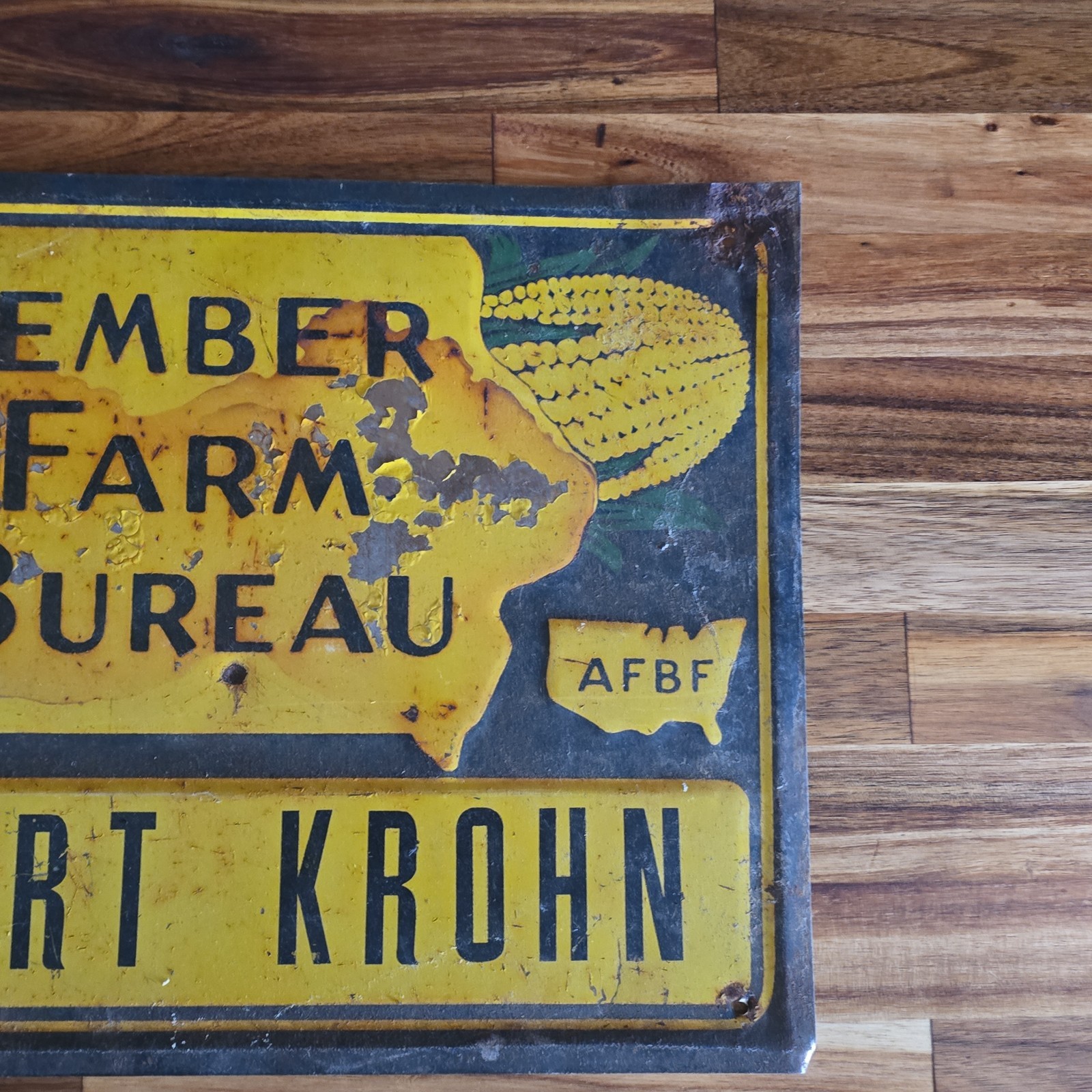 Vintage Iowa Member Farm Bureau Sign 14″ x 9.75″