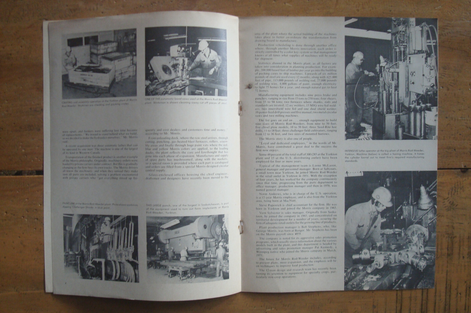 1973 Morris Manufacturing Brochure. Reprinted from Trade & Commerce Magazine