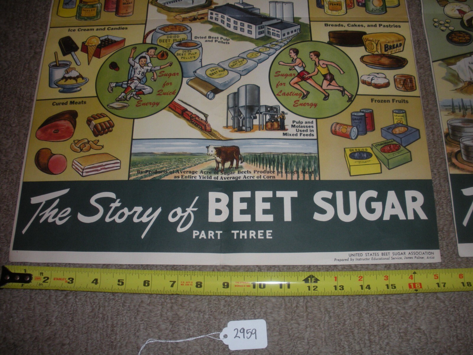 Rare Vintage 1950’s? Extracting STORY Beet Sugar food Factory COMPLETE SET OF 4
